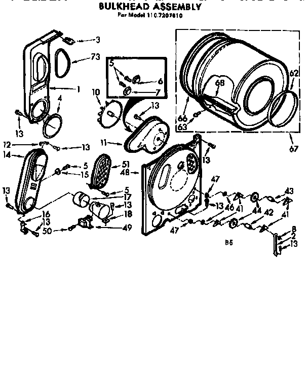 Kenmore 1107207510 bulkhead asm diagram
