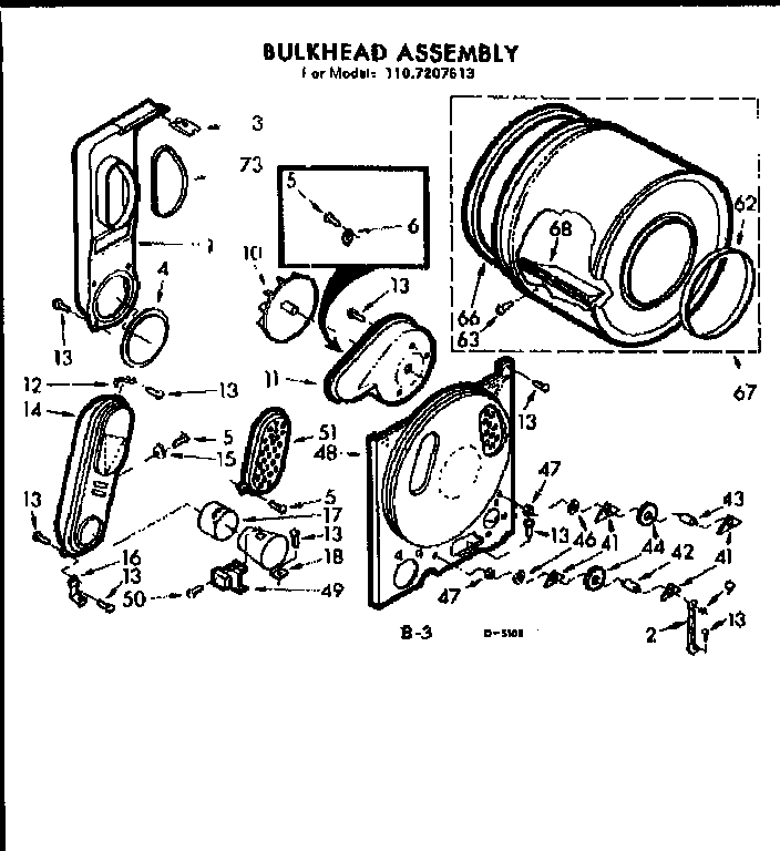 Kenmore 1107207613 bulkhead asm diagram