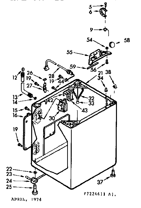 Kenmore 1107224611 cabinet parts diagram