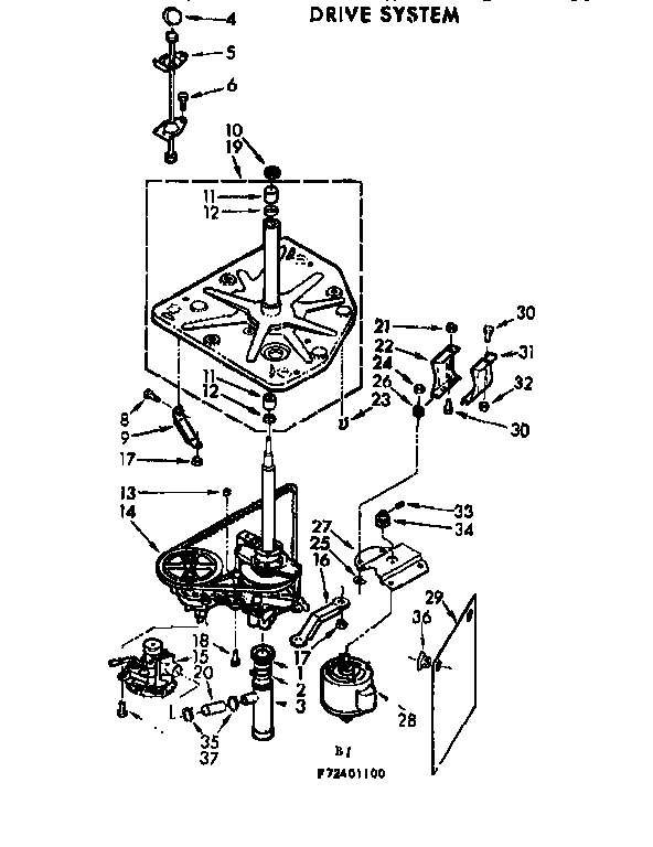 Kenmore 11072401400 drive system diagram