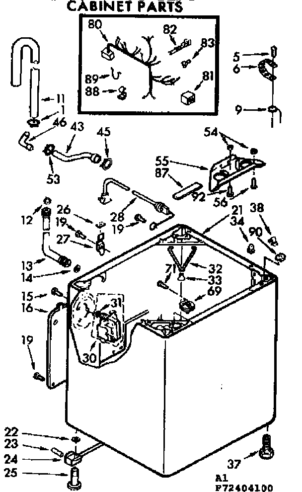 Kenmore 11072404100 cabinet parts diagram