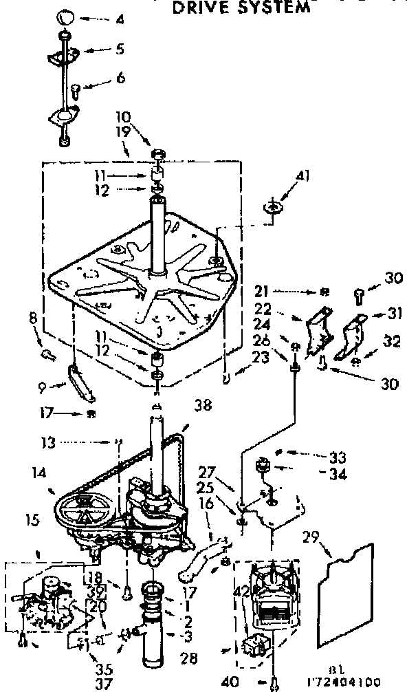 Kenmore 11072404100 drive system diagram