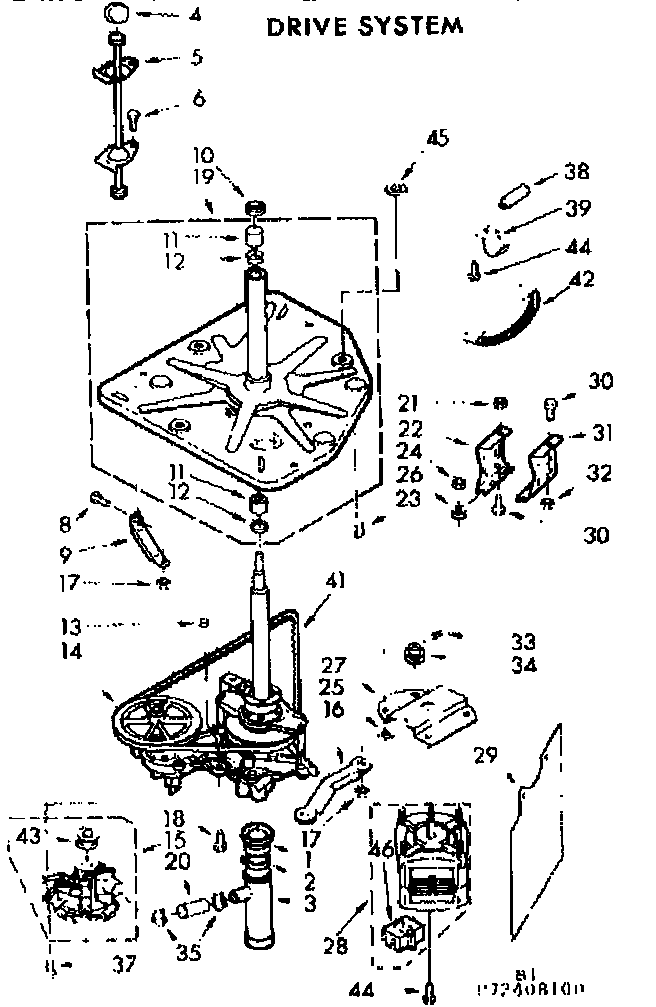 Kenmore 11072408600 drive system diagram