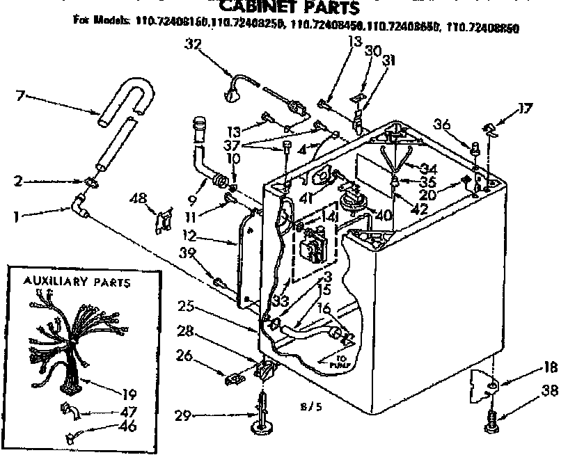 Kenmore 11072408650 cabinet parts diagram