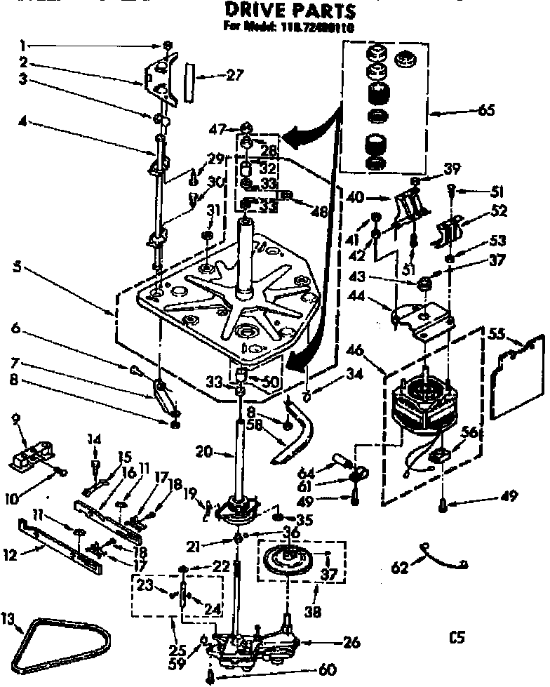 Kenmore 11072409210 drive parts diagram