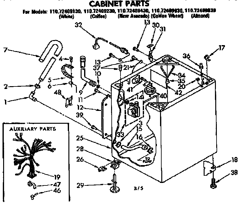 Kenmore 11072409630 cabinet parts diagram