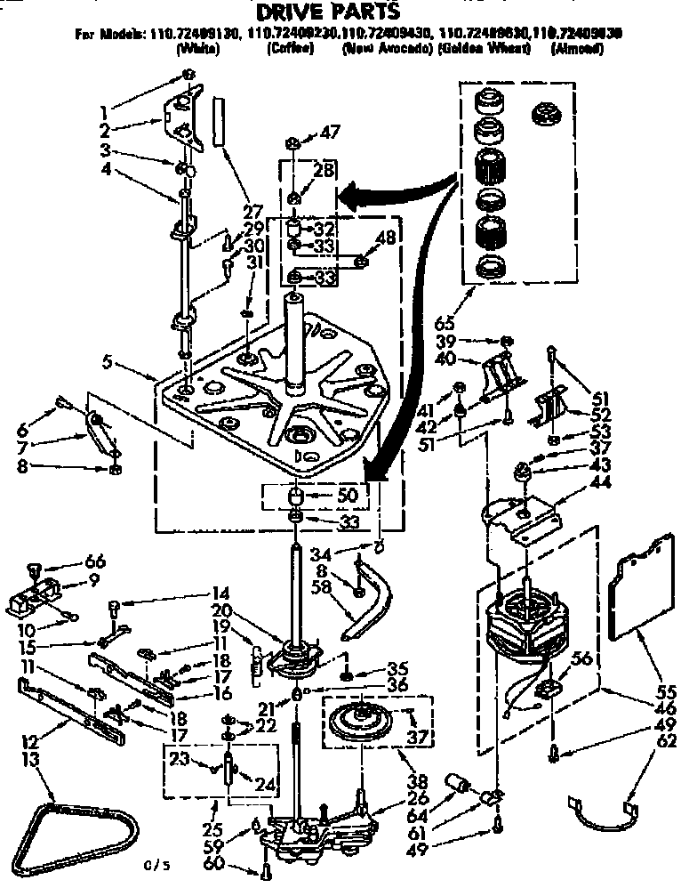 Kenmore 11072409630 drive parts diagram