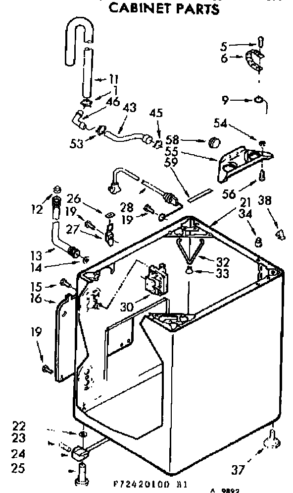 Kenmore 11072420100 cabinet parts diagram