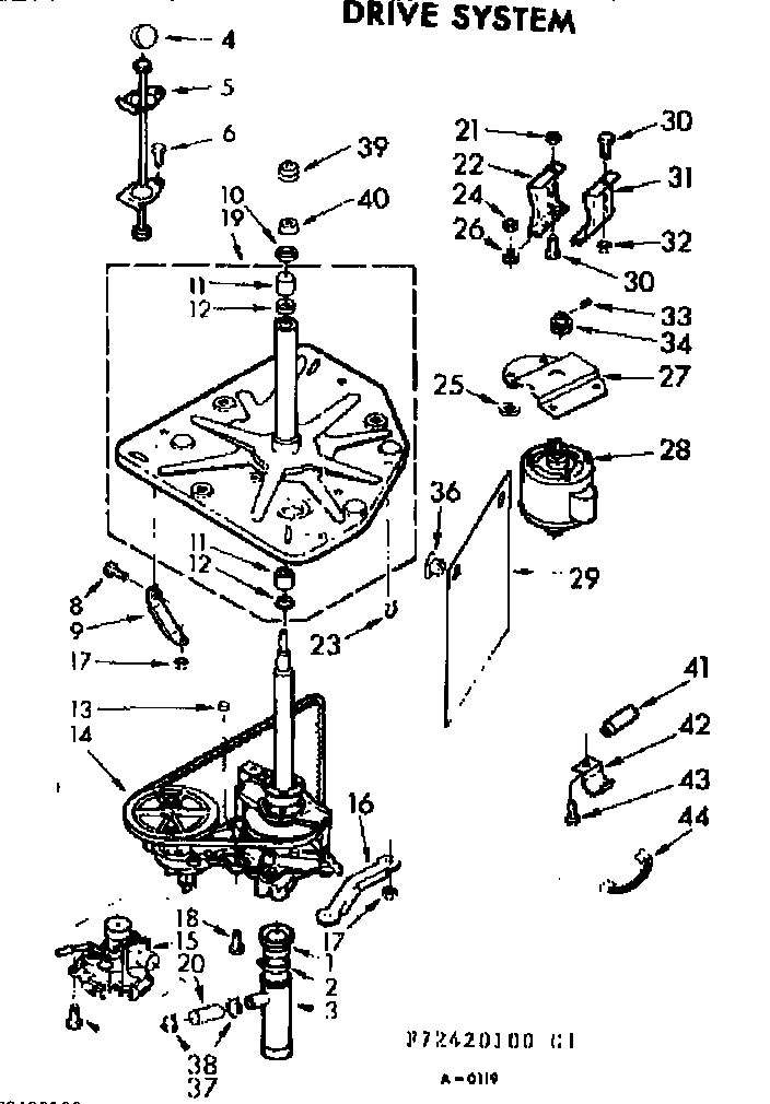 Kenmore 11072420100 drive system diagram