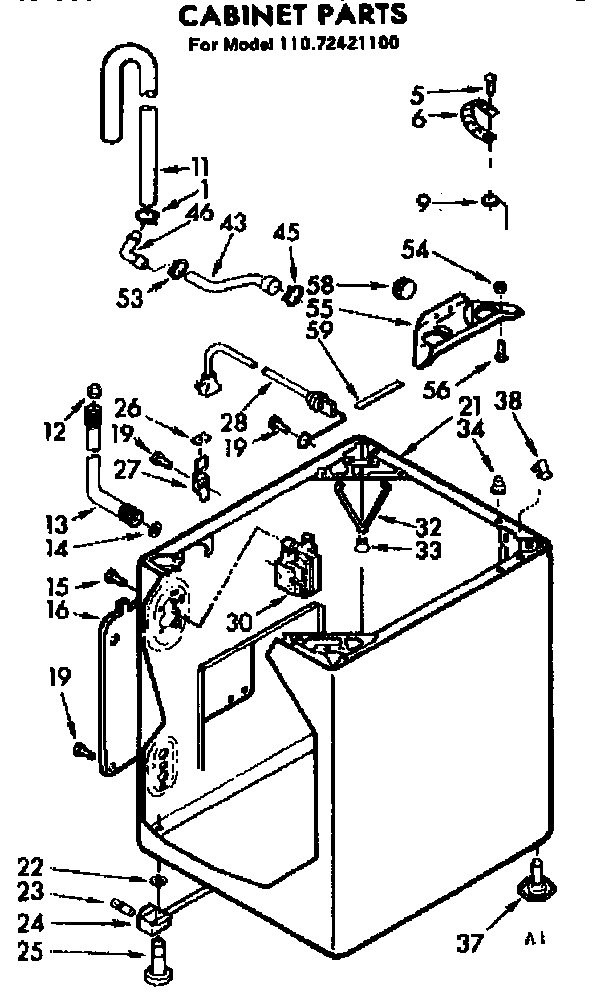 Kenmore 11072421100 cabinet parts diagram