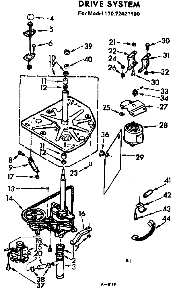 Kenmore 11072421100 drive system diagram