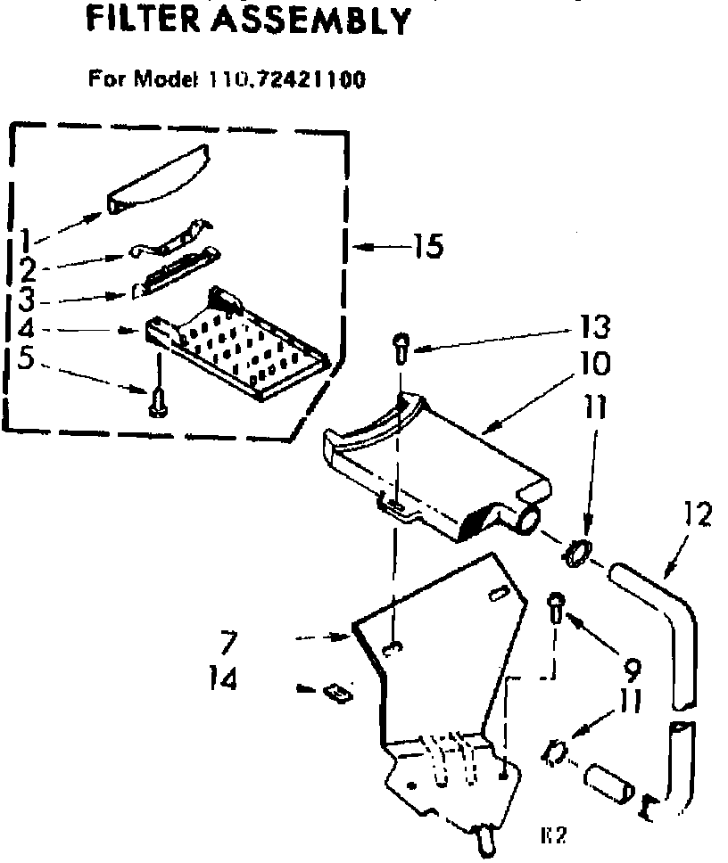 Kenmore 11072421100 filter assembly diagram