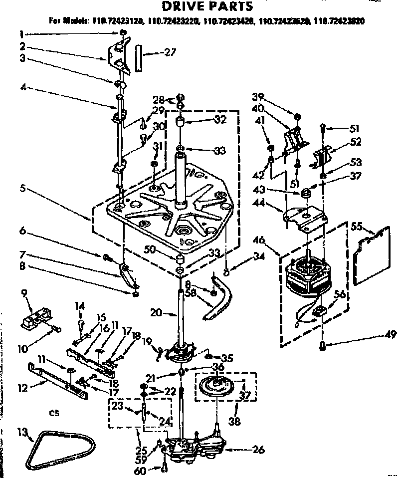 Kenmore 11072423220 drive parts diagram