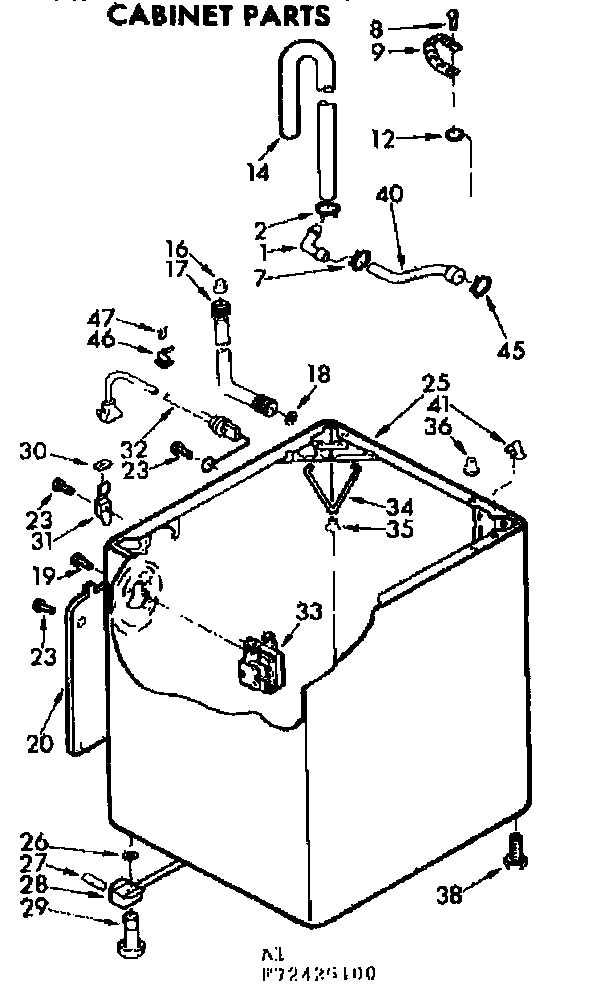 Kenmore 11072425100 cabinet parts diagram