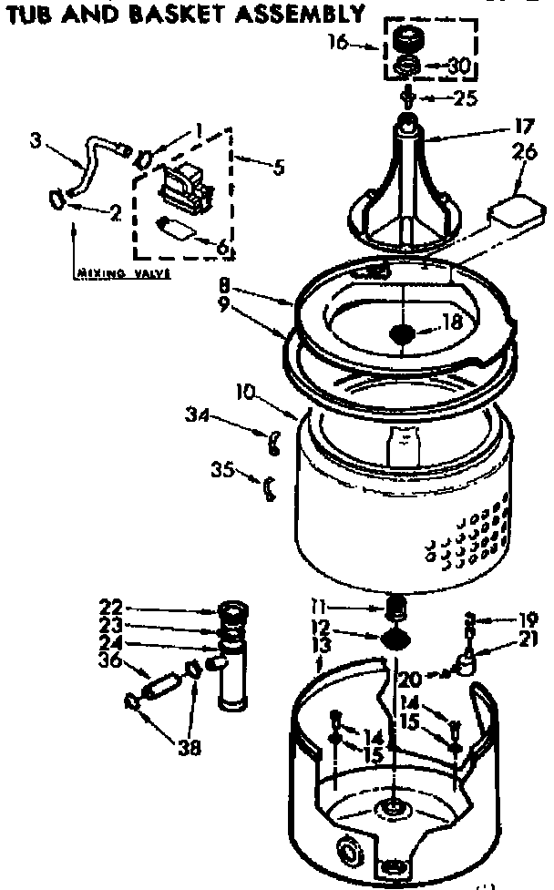 Kenmore 11072425100 tub and basket assembly diagram