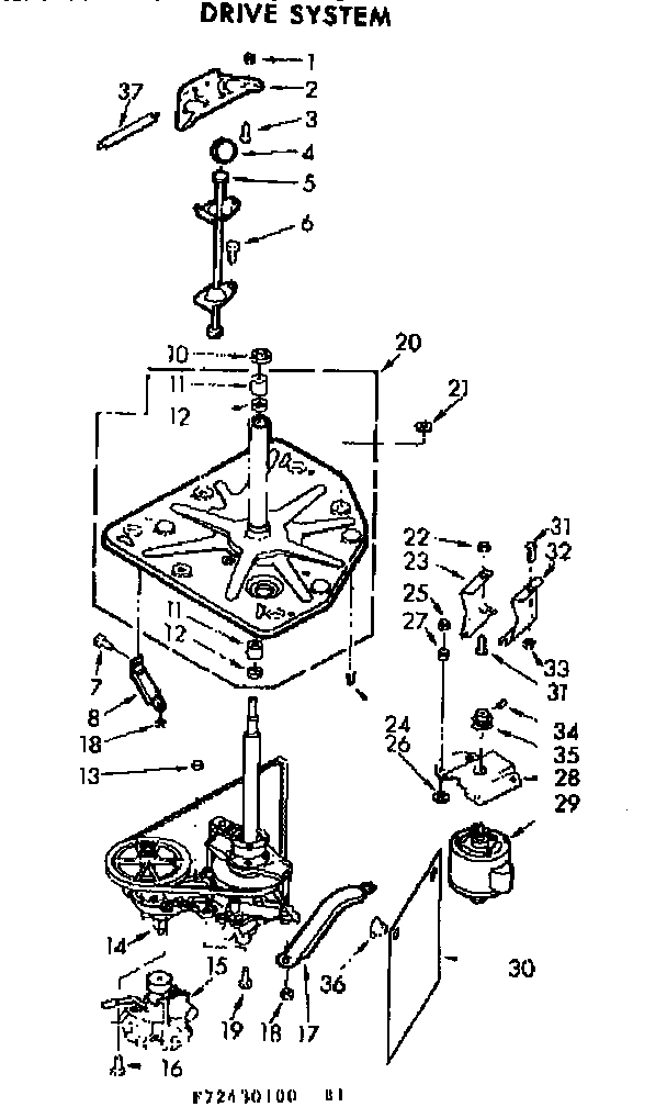 Kenmore 11072430600 drive system diagram