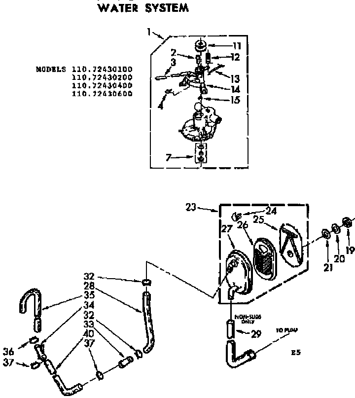 Kenmore 11072430600 water system diagram