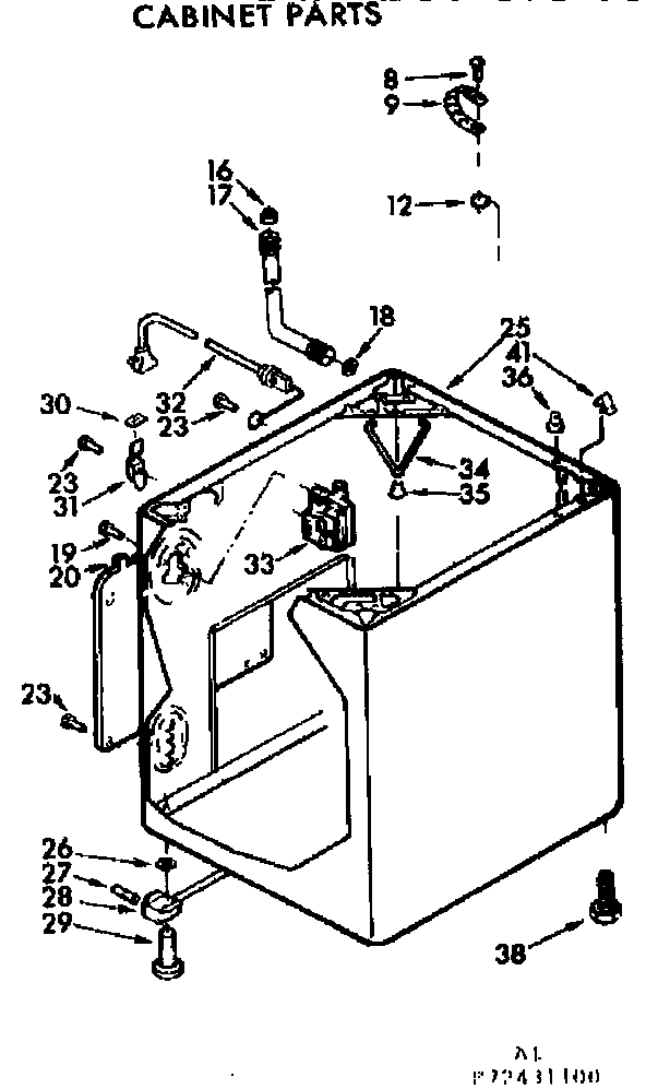 Kenmore 11072431200 cabinet parts diagram