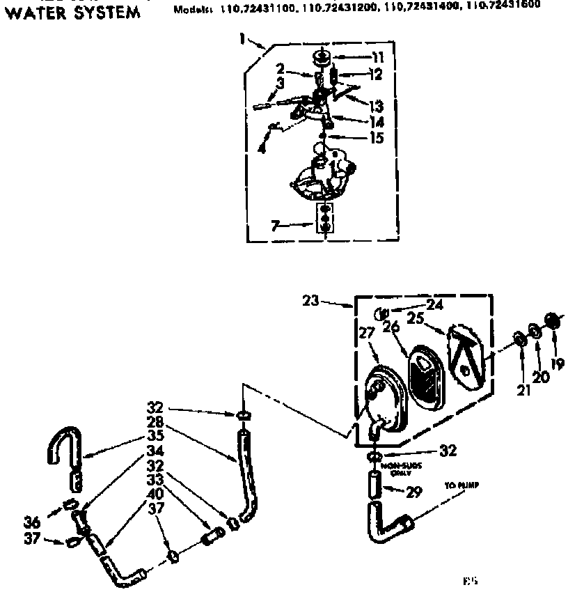 Kenmore 11072431200 water system diagram
