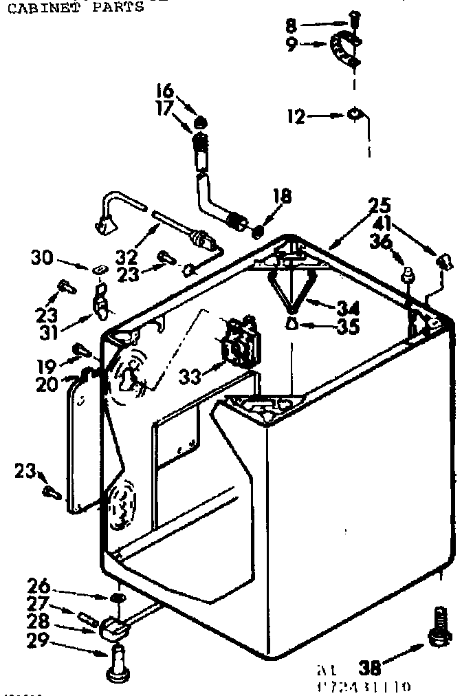Kenmore 11072431810 cabinet parts diagram