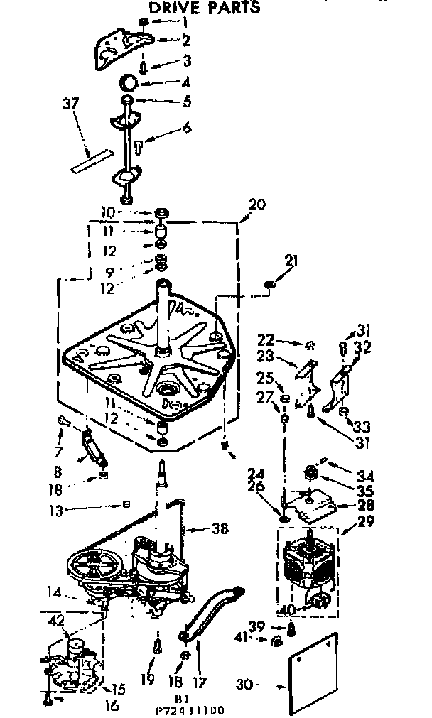 Kenmore 11072433600 drive parts diagram