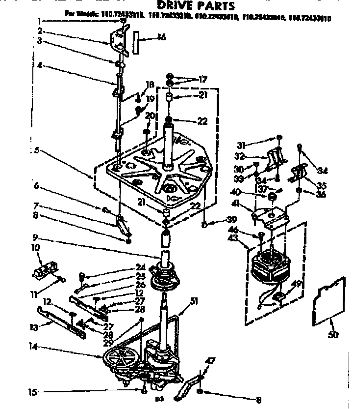 Kenmore 11072433610 drive system diagram