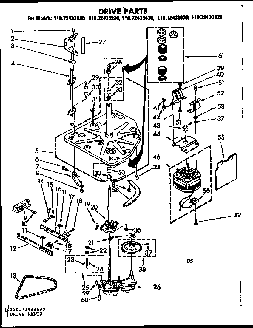 Kenmore 11072433130 drive parts diagram