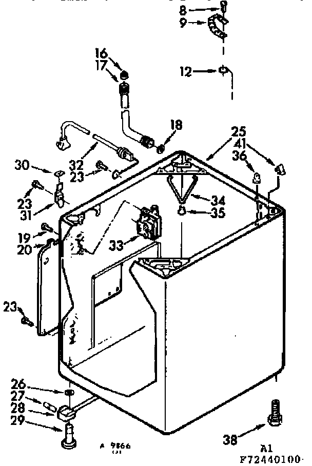 Kenmore 11072440400 cabinet parts diagram