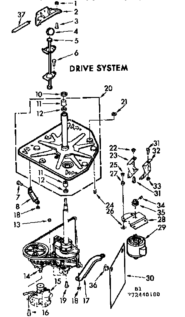 Kenmore 11072440400 drive system diagram