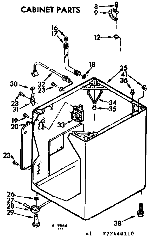 Kenmore 11073440110 cabinet parts diagram