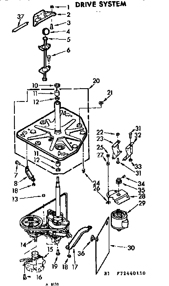 Kenmore 11073440110 drive system diagram