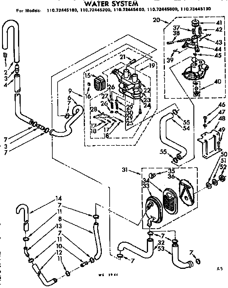 Kenmore 11073445100 water system diagram