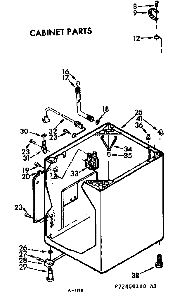 Kenmore 11072450600 cabinet parts diagram