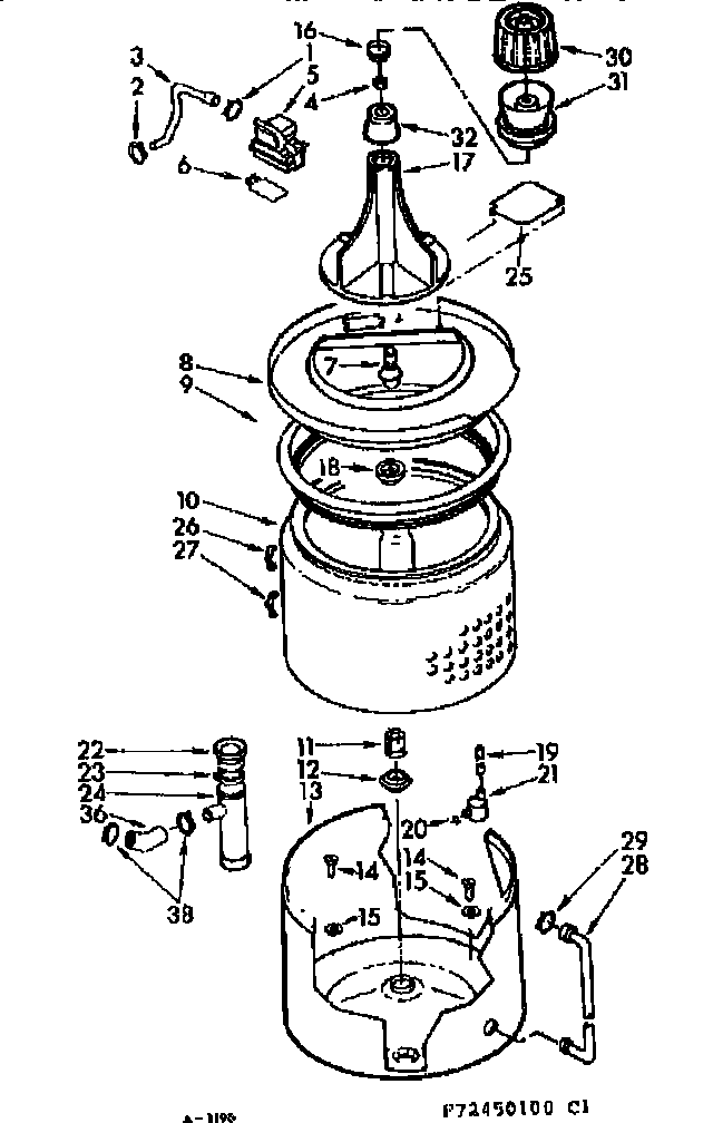 Kenmore 11072450600 tub and basket asm diagram