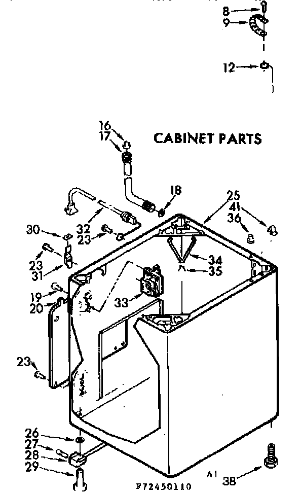 Kenmore 11072450410 cabinet parts diagram