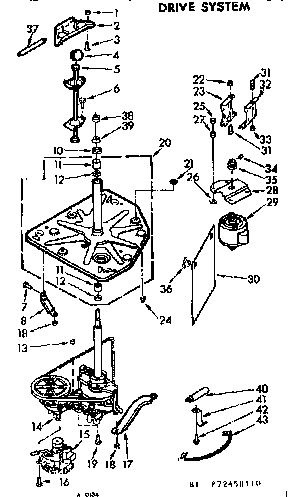 Kenmore 11072450410 drive system diagram