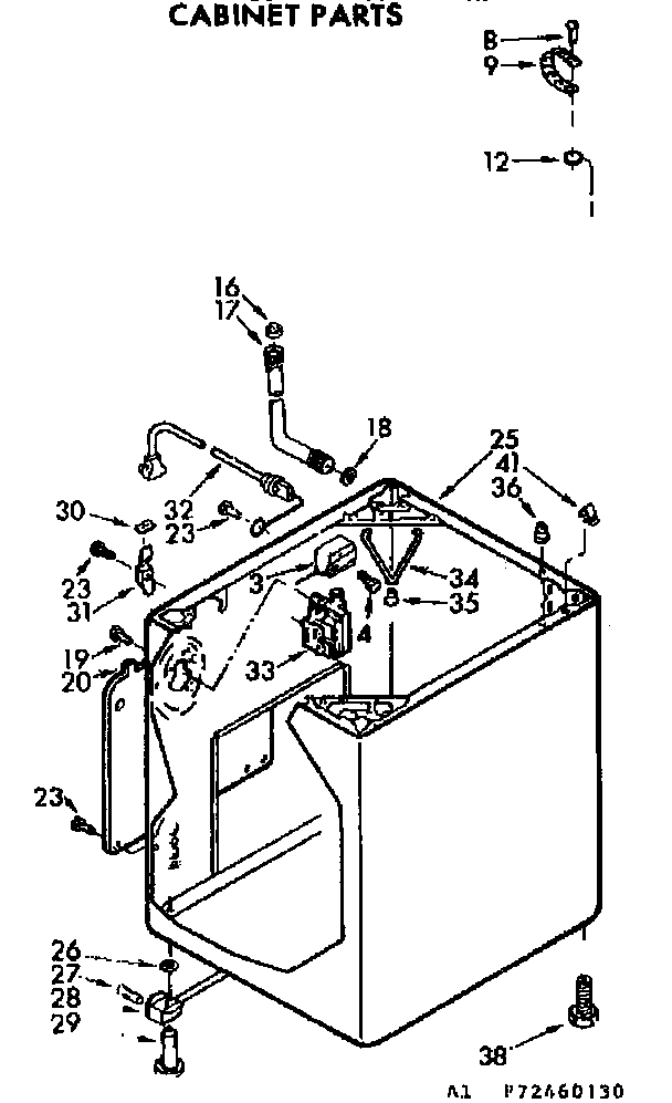Kenmore 11073460430 cabinet parts diagram