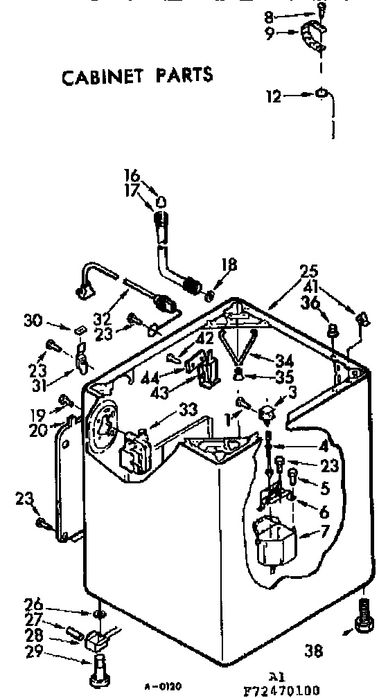 Kenmore 11073470400 cabinet parts diagram