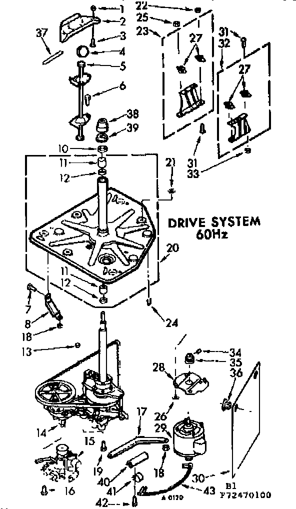 Kenmore 11073470400 drive system 60 hz diagram