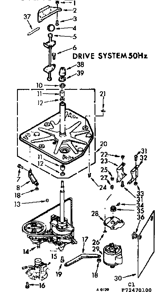 Kenmore 11073470400 drive system 50 hz diagram