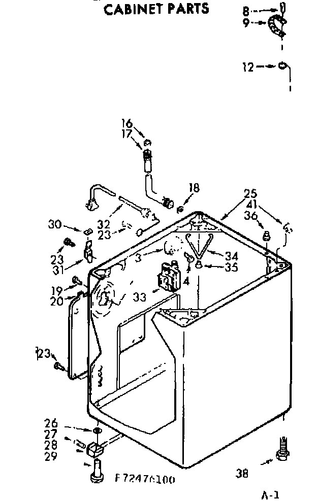 Kenmore 11072476400 cabinet parts diagram