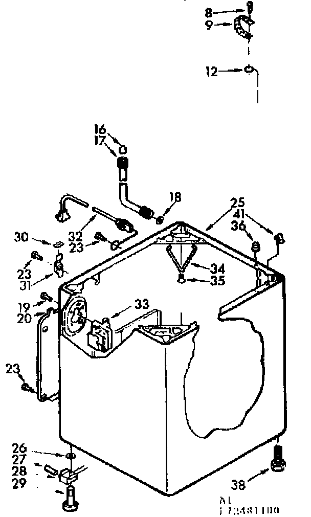 Kenmore 11072481600 cabinet parts diagram