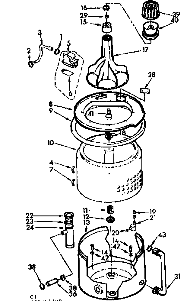 Kenmore 11072481600 tub & basket assembly diagram