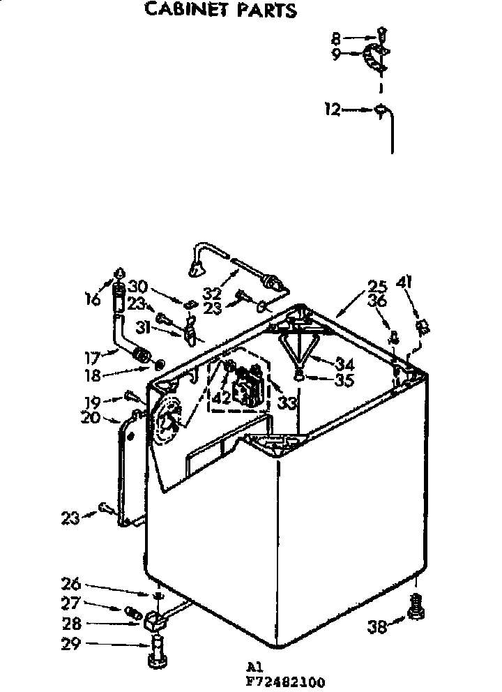 Kenmore 11072482600 cabinet parts diagram
