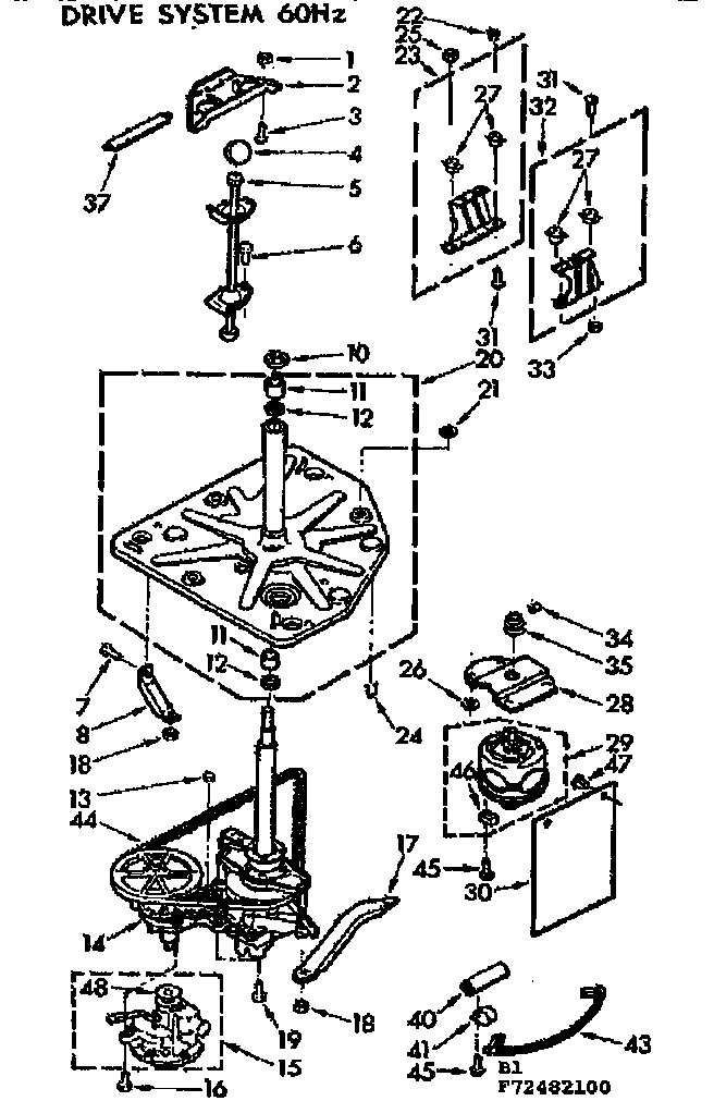 Kenmore 11072482600 drive system 60hz diagram
