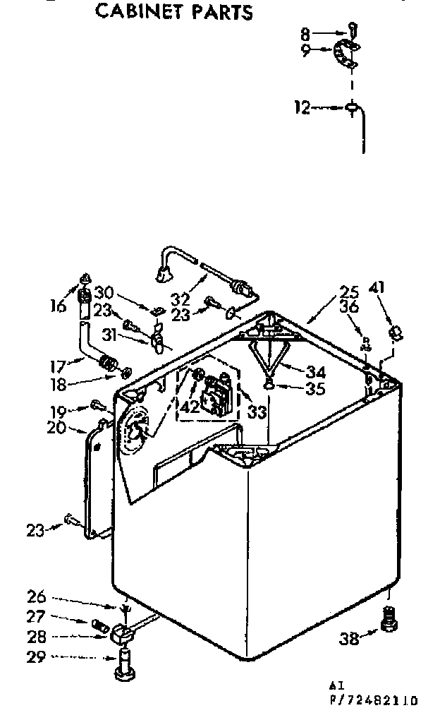 Kenmore 11072482210 cabinet parts diagram