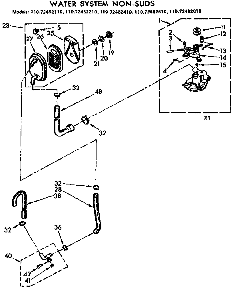Kenmore 11072482210 water system non-suds diagram