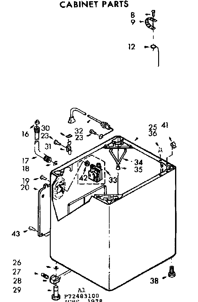 Kenmore 11072483800 cabinet parts diagram