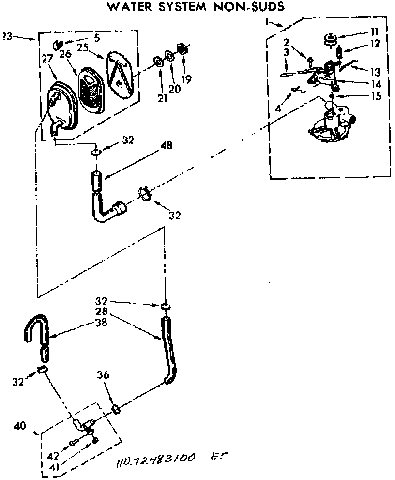 Kenmore 11072483800 water system non-suds diagram