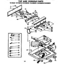 Kenmore 11072483810 top and console parts diagram